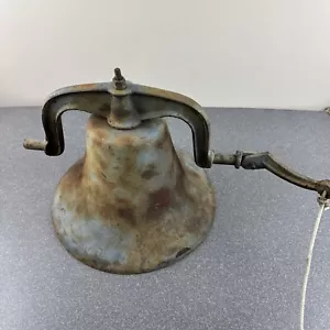 Large Cast Iron Bell 1776 Farm School Independence Vintage - Picture 1 of 12