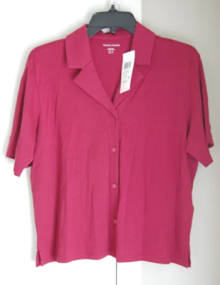 Camisa para dormir de algodón orgánico Eileen Fisher rosa para mujer talla pequeña nueva con etiquetas Foto 1 de 4