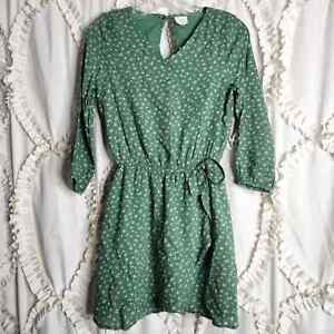New Abercrombie Kids Girls Green Floral Summer Dress size 13/14