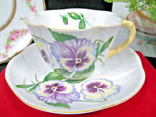 Shelley  tea cup & saucer  PANSY  Dainty shape teacup England 1940s