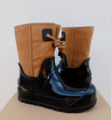 BOTAS DE LLUVIA UGG RAINCLOUD ENCAJE GAMUZA IMPERMEABLES FORRADAS DE LANA, US 8/ EUR 39 ~NUEVAS Foto 1 de 4