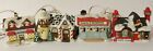 Christmas Ceramic Corded Lighted Santa Reindeer Candy Shop 4" Houses Set of 4