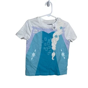 Disney Old Navy Frozen Elsa Shirt Girl's 3T NWT White Short Sleeve Princess - Picture 1 of 10
