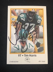 TIM HARRIS 1989 GREEN BAY PACKERS POLICE SIGNED AUTOGRAPHED CARD - Picture 1 of 2