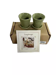 2005 Longaberger Collectors Club May Series Miniature Peony Pots Sage 3.75RD 4H - Picture 1 of 4