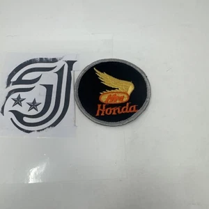Vintage HONDA Motorcycle 1960's Sew on Patch Hot Rod Rat Rod HM Honda Black - Picture 1 of 5