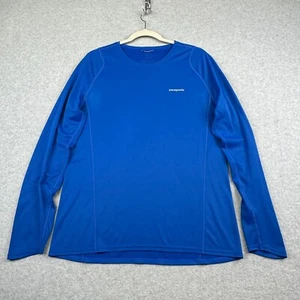 Patagonia Fore Runner Shirt Mens L Blue Long Sleeve Air Flow Mesh Rash Guard - Picture 1 of 8