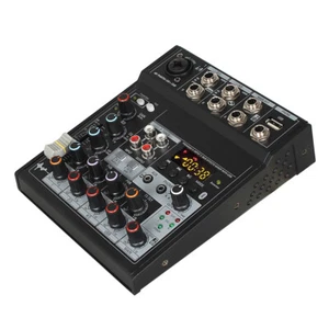 TG502 Audio Mixer 4 Channel Bluetooth Mixer USB Professional Karaoke DJ 48V - Picture 1 of 5