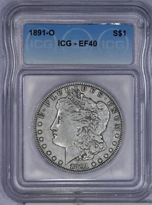 1891-O Morgan Silver Dollar $1 ICG EF40 XF40 - Sweet original coin! - Picture 1 of 2
