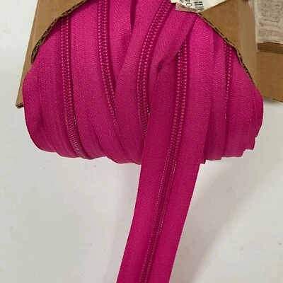 10 Yards (30 feet) Pink YKK Zipper coil chain # 5 CI 5/8" TR044 - Image 1 of 2
