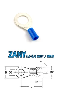 Cosse Anneau 1,5-2,5mm² M10 Bleu Entrée Facile Polyamide 100 pièces CIMCO 180042 - Imagen 1 de 1