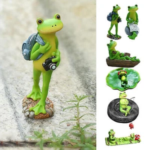 Frog Garden Ornament Resin Frog Statue Frog Sculptures Garden Yard Decoration - Picture 1 of 18