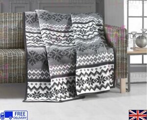 Nordic Thick Soft Cotton Mix Fleece Sofa Bed Picnic Blanket Throw Indoor Outdoor