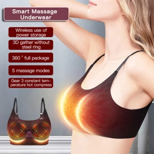 Masajeador de aumento de pecho inalámbrico compresa caliente levantamiento de senos vibración anti flacidez - Imagen 1 de 15