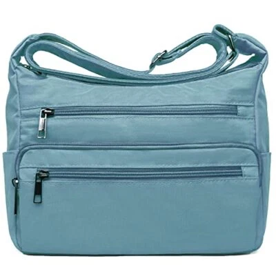  Carteras RFID para Mujer Tela Nylon Multi Bolsillo Grande Azul Neblina-grande Foto 1 de 4