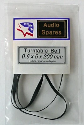 Turntable Belt : Diameter A = 200 mm x Thickness B = 0.6 mm x Width C = 5 mm    - image 1 of 4