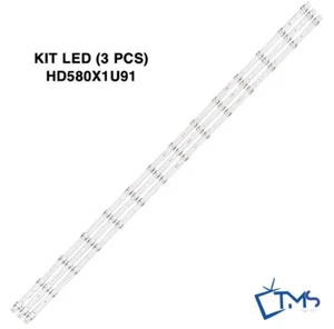 KIT LED (3 PCS) - HD580X1U91 LB58007 - Pour TV HISENSE 58A7100F 58A7120 58AE7000 - Photo 1/1
