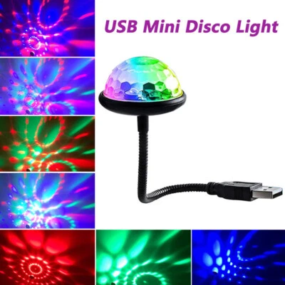 USB Mini Disco Light With Flexible USB Extender Sound Activated Party Light - Image 1 of 4