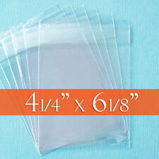 300 Clear Cello Bags, 4 1/4" x 6 1/8" inch OPP Poly Cellophane, Resealable Flap