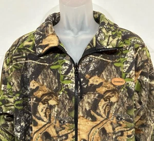 Vintage Browning Camo Fleece Bomber Jacket Mossy Oak Obsession Size M Hunting - Picture 1 of 10