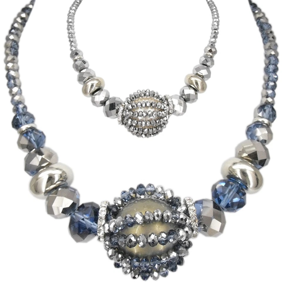 Colar pingente de contas de bola da moda fantasia joia feita à mão babador frontal robusto  - Imagem 1 de 1