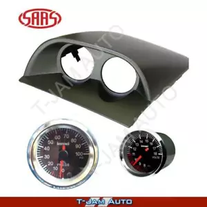 Gauge Pod for Commodore VY VZ Grey + Oil Pres + Volt Black AT Gauges - Picture 1 of 7