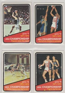 Vier GRADABLE 1972-73 ABA Topps Basketball Championship Game Karten #1,3,5+6 - Bild 1 von 2
