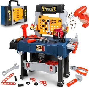 Kids Tool Set with Workbench Realistic Tool Pretend Play Toys for 3 4+Year Old B - Picture 1 of 6