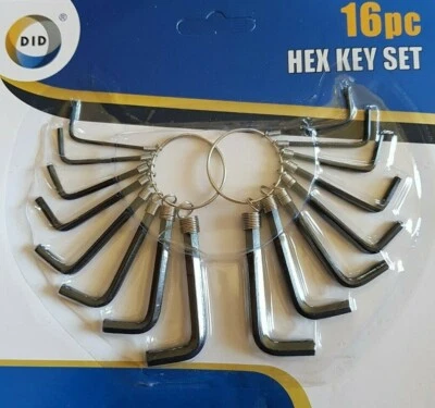 16 Pcs Allen Key Set Wrench Metric AF Bits Hand Tools 2 set Hex 1.5 to 6.0 Ring - Image 1 of 4