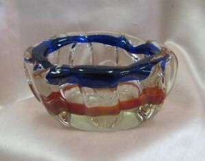 ANTIQUE LARGE CRYSTAL GLASS MURANO ASHTRAY BOWL