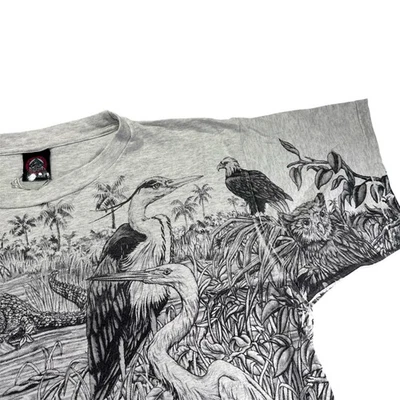 Camiseta Vintage Naturaleza XL Florida Fauna Estampado Completo Clearwater Años 90 Pantano Foto 1 de 4