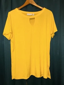 Túnica de mujer Susan Graver manga corta XL amarilla - Imagen 1 de 5