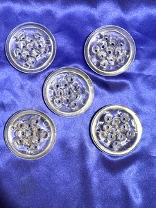 Lot of 5 Vintage 4" Clear Glass Flower Frogs 11 Hole - Picture 1 of 3