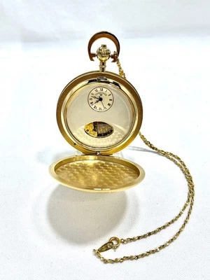 Antique Charles Reuge Music Box Pocket Watch Manual White Dial Chain K18 - Image 1 of 4