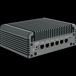 6 LAN Fanless Mini PC Intel i3-N355/N305/N150/N100 Firewall Router DDR5 2xNVMe - Picture 1 of 11