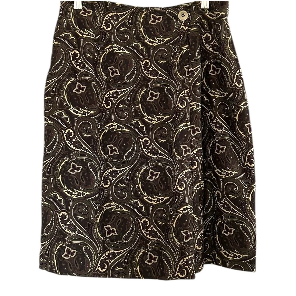 Jones New York винтажный 100% шелк мини юбка женщин размер 10 искусственного надежном пейсли  - Изображение 1 из 4