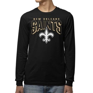 Clothing x NFL New Orleans Saints Bold Logo Unisex Adult Long Sleeve T Shi - Picture 1 of 6