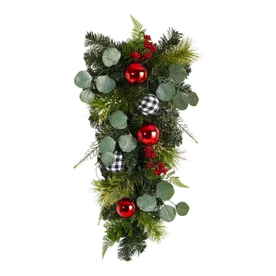 26 In. Unlit Artificial Holiday Christmas Greenery Ornament Artificial Swag - Image 1 of 4