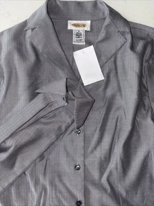 Talbots Damen 6 Bluse Fischgrätmuster Knopfleiste Langarm Hemd kariert tailliert neu mit Etikett - Bild 1 von 6
