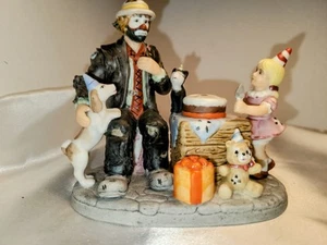 Flambro Emmett Kelly Jr. Birthday Surprise Signed 1989 65th Anniversary Figure - Picture 1 of 5