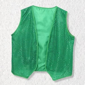 ST Patricks Day Vest Festival Vest Shiny Outfit Men Apparel Adults Costume for - Picture 1 of 17