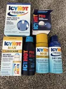 Icy Hot Original And Max Roll On, Spray And Patches With Lidocaine Lot Of 6 - Picture 1 of 10