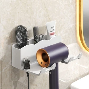 Elegante soporte para secador de pelo de plástico estante de baño soporte de almacenamiento y clasificación - Imagen 1 de 10
