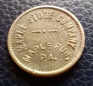 Maple Store Company 5c Store Trade Token / Coin - Maple Run Pennsylvania - 19mm - Picture 1 of 2