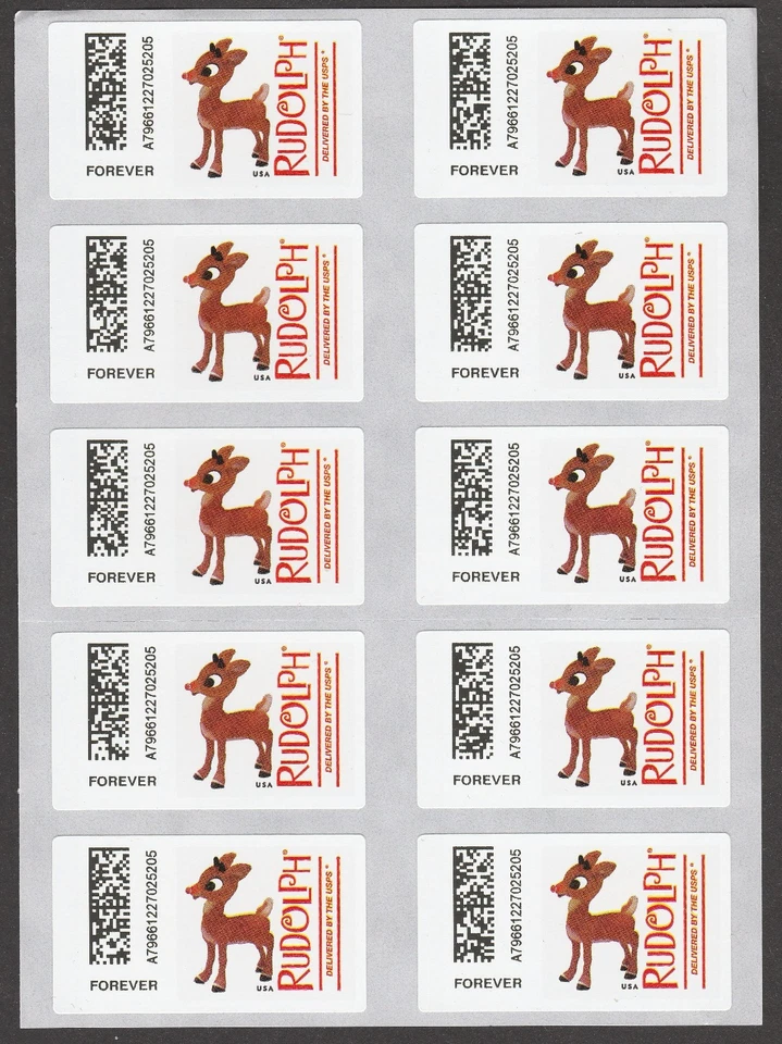 US CVP92 Holiday Rudolph Kiosk ATM F sheet 10 MNH 2014 - Image 1 of 1