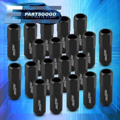 20PCS M12x1.5mm JDM VIP Open Extended Aluminum Racing Wheels Rims Lug Nuts Black Foto 1 de 3