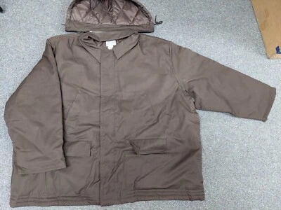 NUEVO CON ETIQUETAS NUEVO INDUSTRIAL TRABAJO INVIERNO PARKA CHAQUETA ABRIGO CON CAPUCHA MARRÓN 5X 5XL Foto 1 de 4