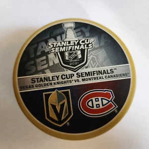 Vegas Golden Knights vs Montreal Canadians 2021 WCF Matchup Puck - Picture 1 of 2