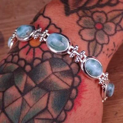 Larimar Armkette 925 Silber 138 ct - 27,6g - Bild 1 von 4