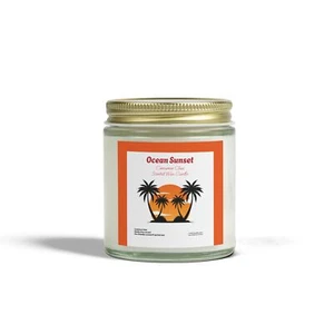 Ocean Sunset Cinnamon Chai scented wax candle, by TokyoBill - Picture 1 of 9